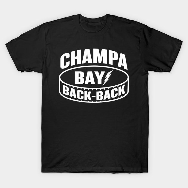 Champa Bay Back Back Hockey Champion T-Shirt by Kokomo